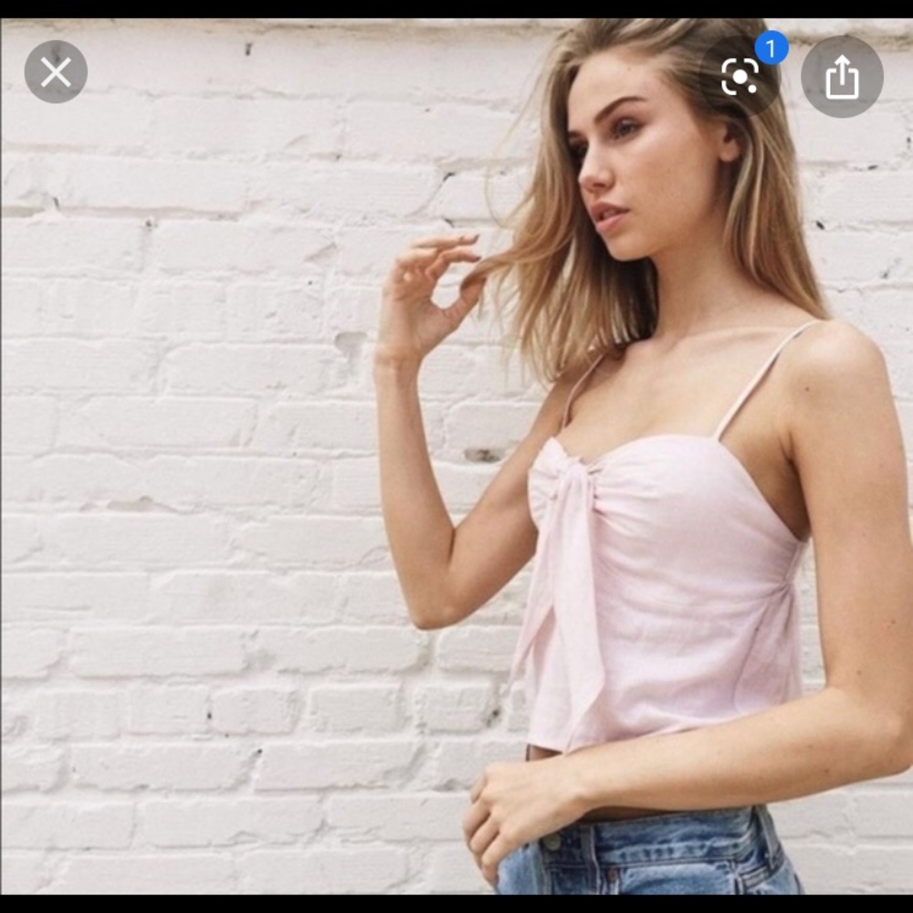 baby pink Sasha front tie brandy tank!!